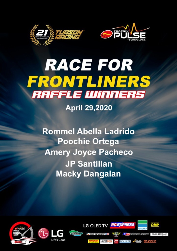 Race For Frontliners Live "Answer and Win" Raffle Winners
